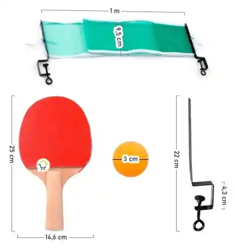 Kit Raqueta Ping Pong + 3 Bolas