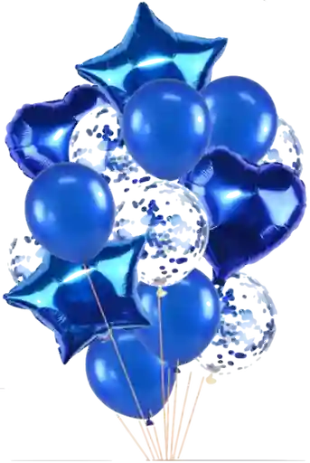 Bouquet Set Globos Azules 10 Piezas Azul 