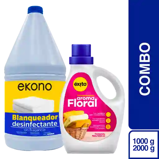Combo Blanqueador Desinfectante + Detergente Liquido Aroma