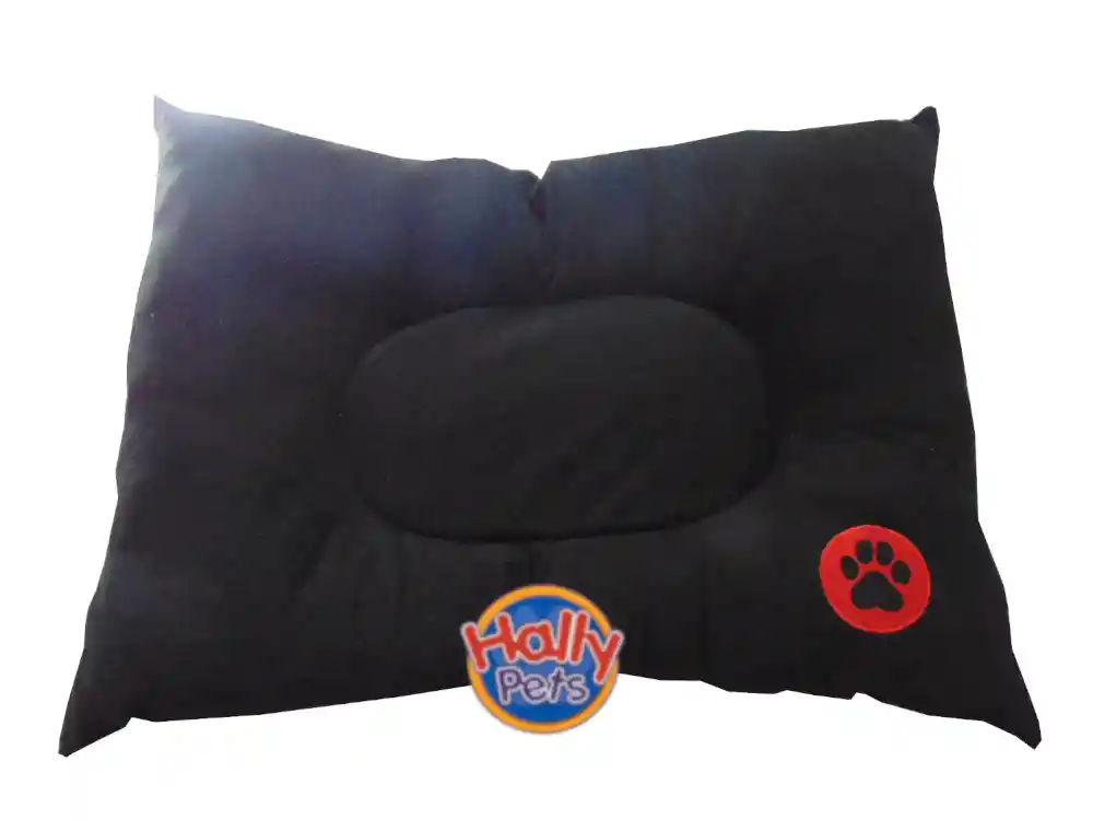 Colchón Premium Gigante Huella Bordada Para Mascota [Negro]