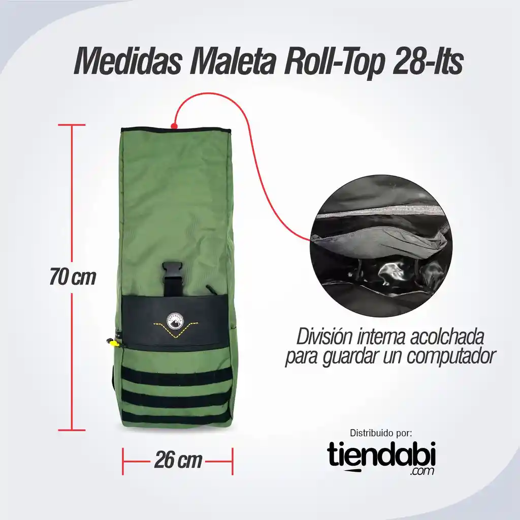 Maleta Mochila Rolltop Para Bicicleta Camping Impermeable 