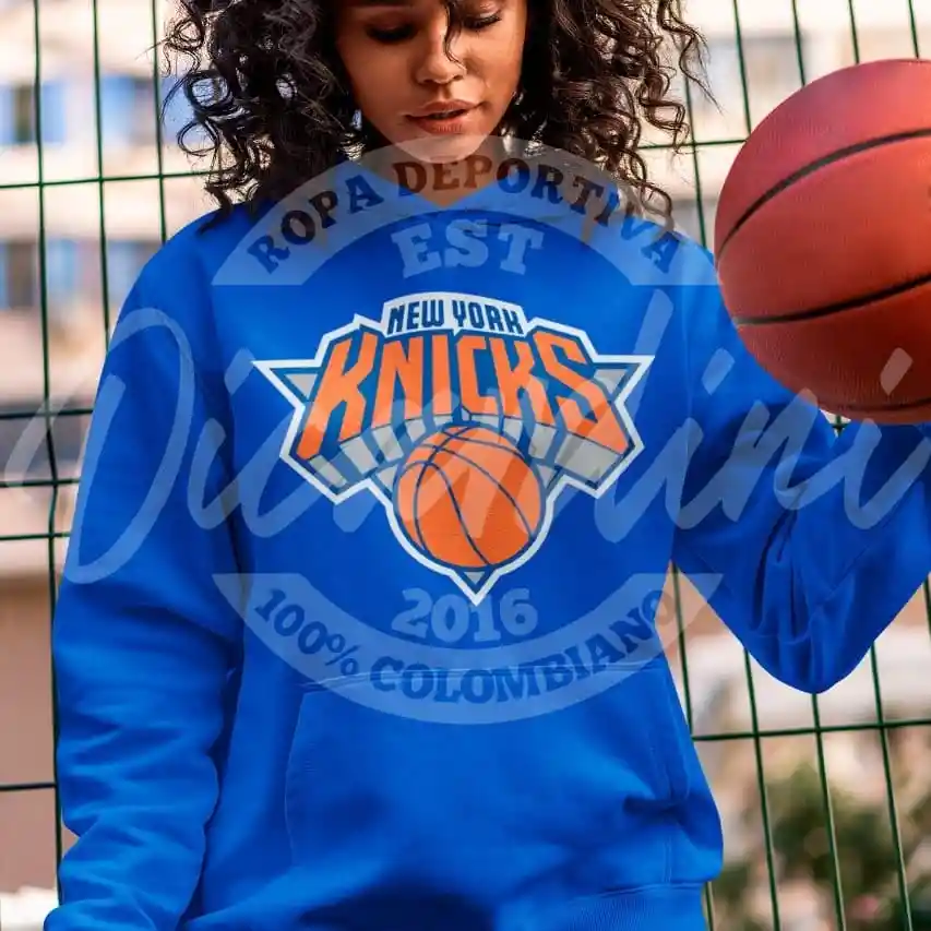 Buzo Azul Hoodie New York Knicks