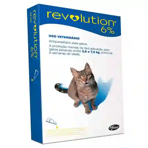 Revolution  gatos 2.6 a 7.5kg  antipulgas