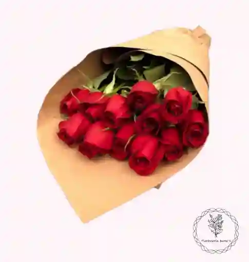 rosas en bouquet x12
