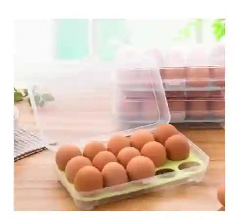 Caja Compacta Para Almacenar Huevos, 15 Rejillas