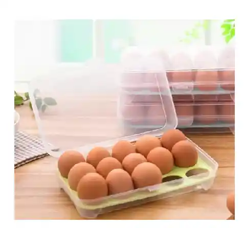 Caja Compacta Para Almacenar Huevos, 15 Rejillas