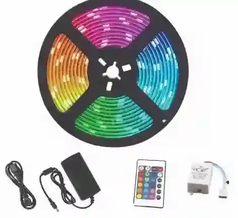 Luz Led Multicolor Rgb 5050, Trae Carcador, Control Remoto