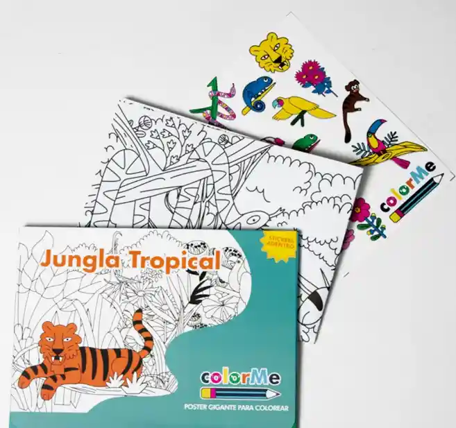 Poster Gigante para colorear (1)- Jungla Tropical