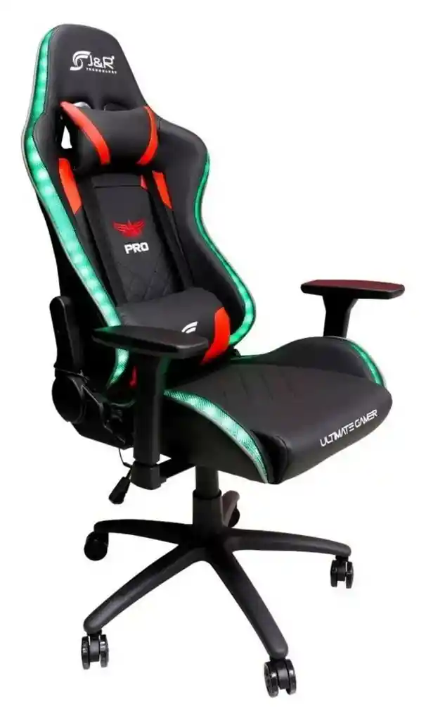 Rgb Silla Ergonomica Gamer Reclinable Giratoria Negra Jyr