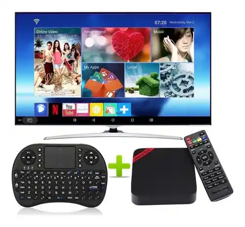 Tv Box Convierte En Smart Tv Ram 2gb Rom 16gb + Teclado Air