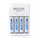 Baterias Beston Aa Recargable X 4 Pack Mas Cargador Pila