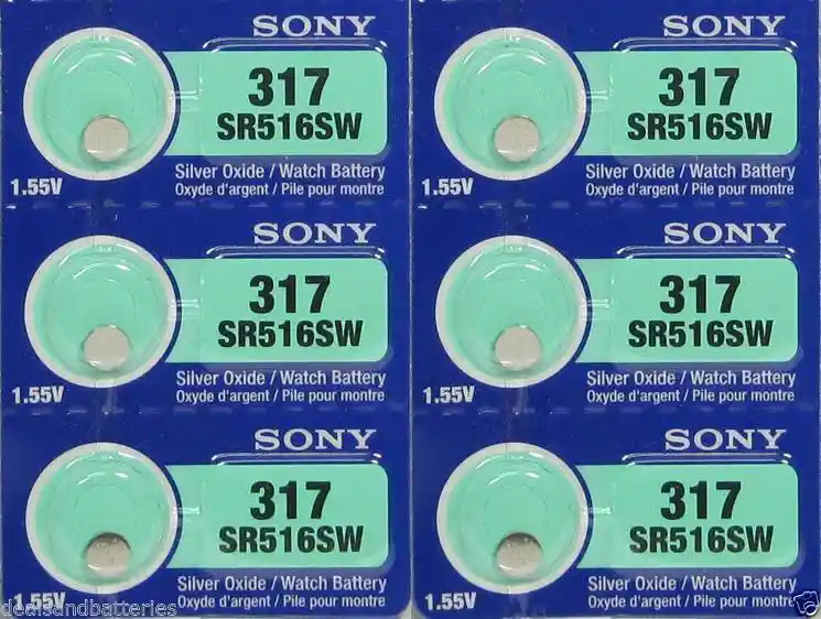 Sony Pila Bateria 317 (Sr516Sw) 1.55V Original Pack X 5
