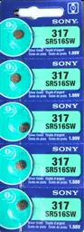 Sony Pila Bateria 317 (Sr516Sw) 1.55V Original Pack X 5
