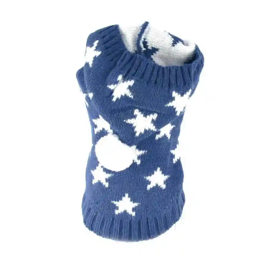 Ropa Para Perro O Gato Sweater Saco Estrellas Azul