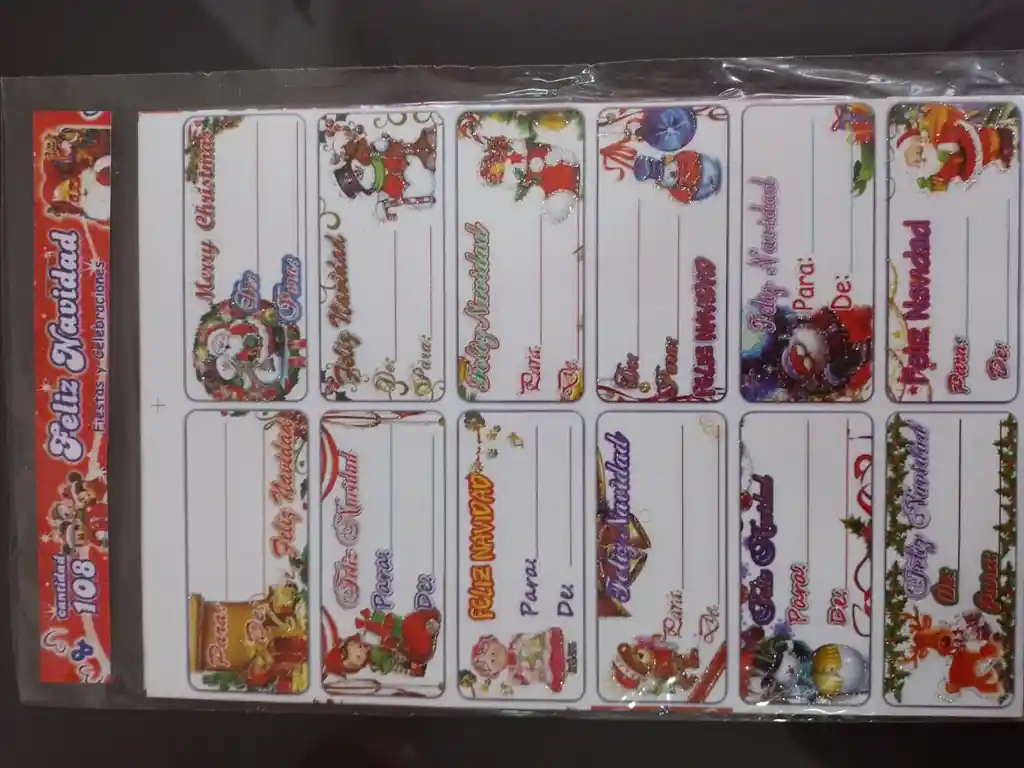 TARJETA ADHESIVA NAVIDEÑA