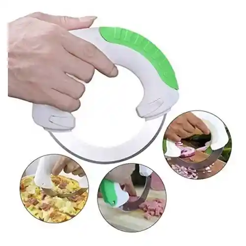 360° Rolling Circular Knife Stainless Steel Vegetable Food