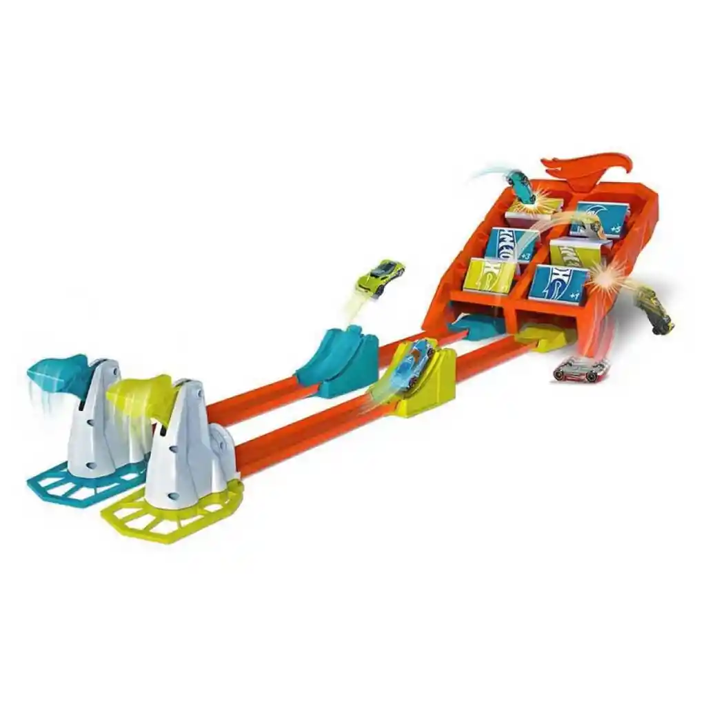  Pista De Carros  Hot Wheels  Reto De Lanzamiento Vueltas Y Choques 