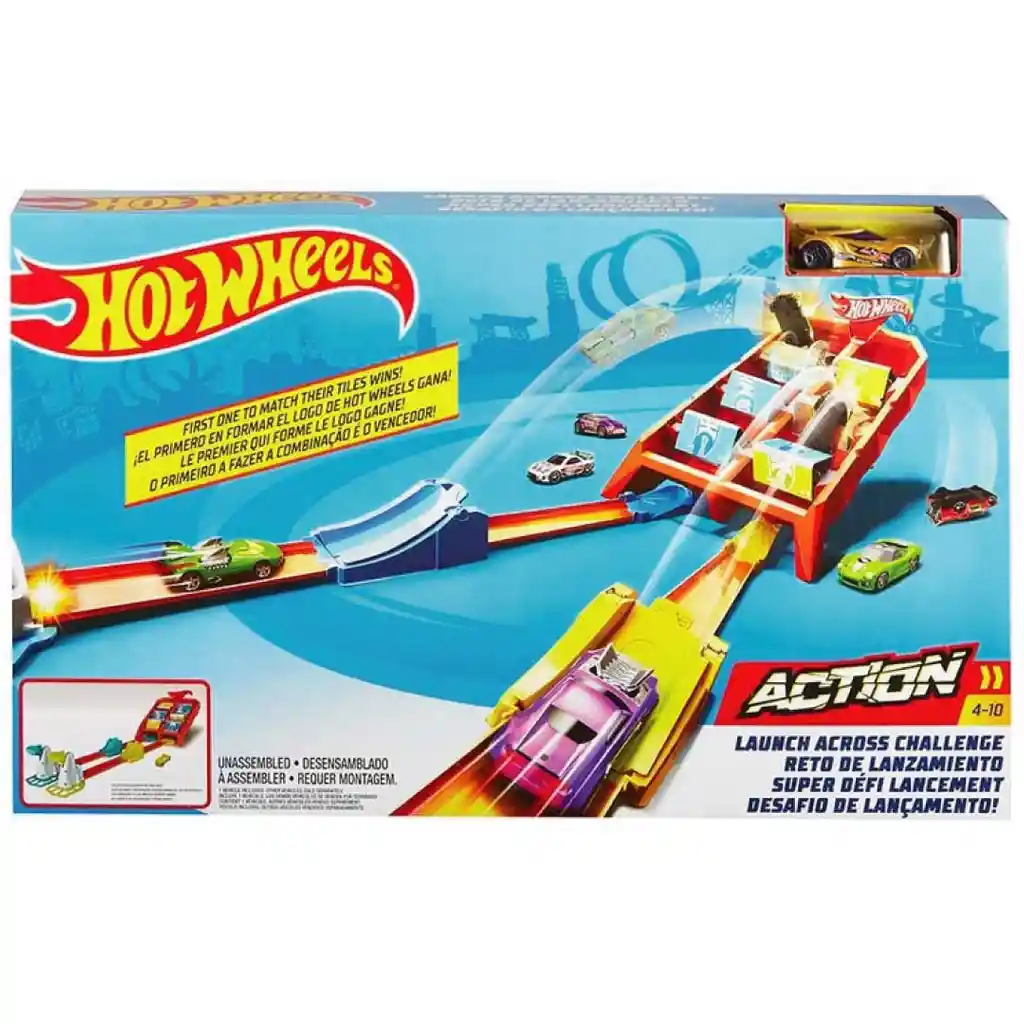  Pista De Carros  Hot Wheels  Reto De Lanzamiento Vueltas Y Choques 