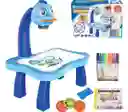 Mesa Tablero De Dibujo Para Niños Musical Con Proyector Azul