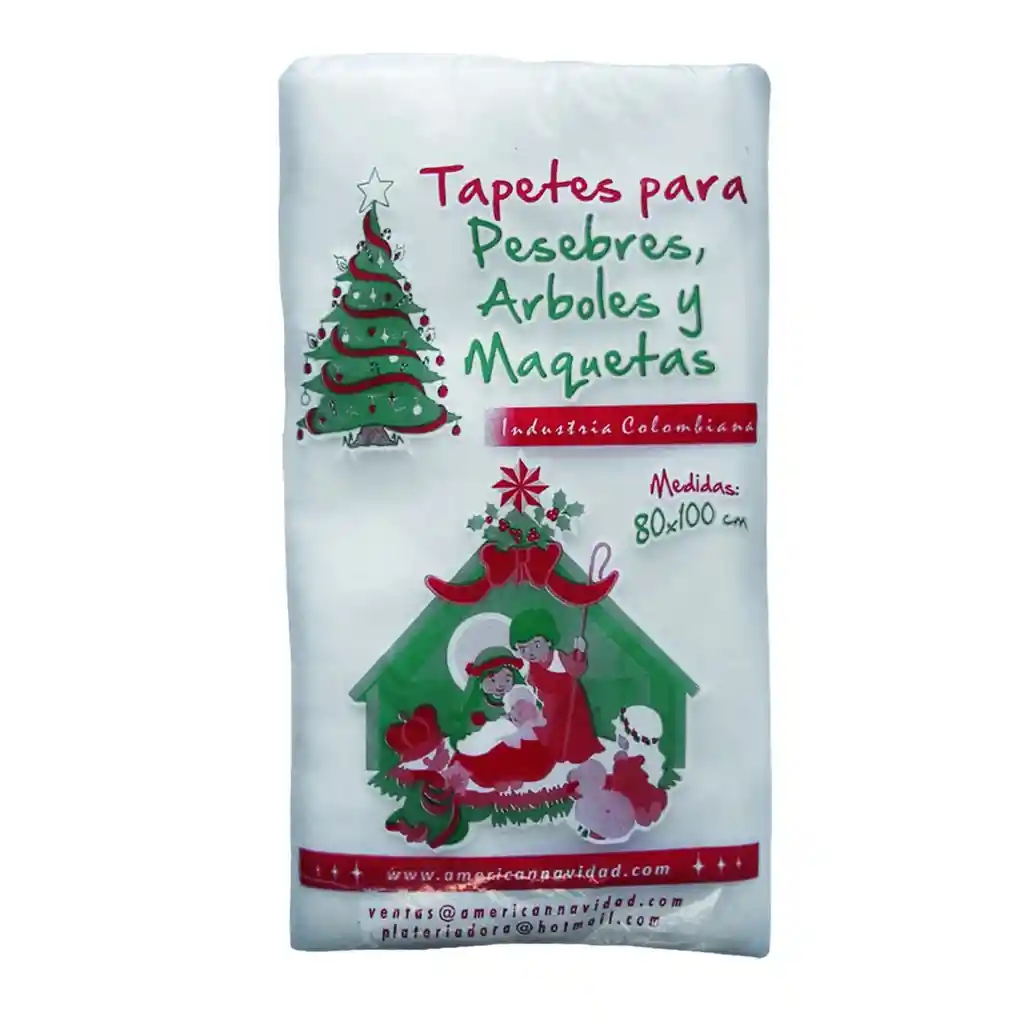 Tapete blanco para pesebre arboles