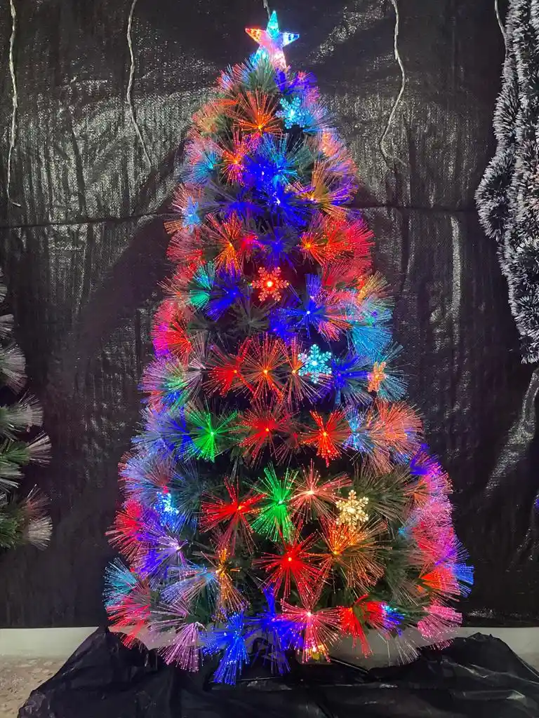 ARBOL DE NAVIDAD 1.80CM DE FIBRA OPTICA MULTICOLOR
