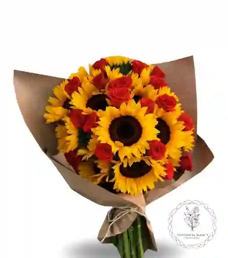 girasoles y rosas en  Bouquets 