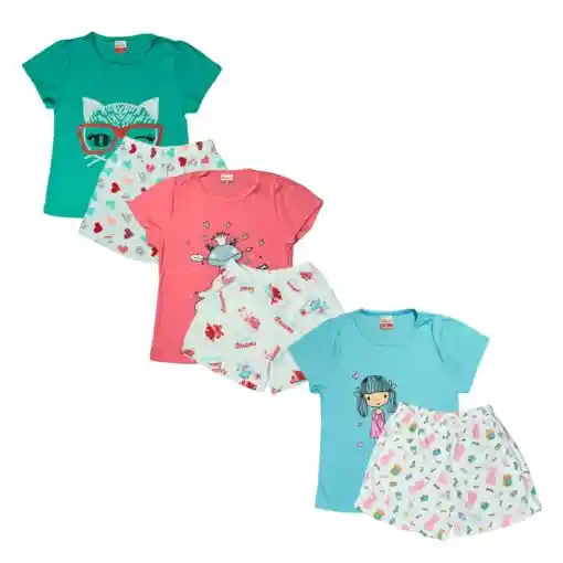 Combo X3 Pijama Niña Candy Talla 02 