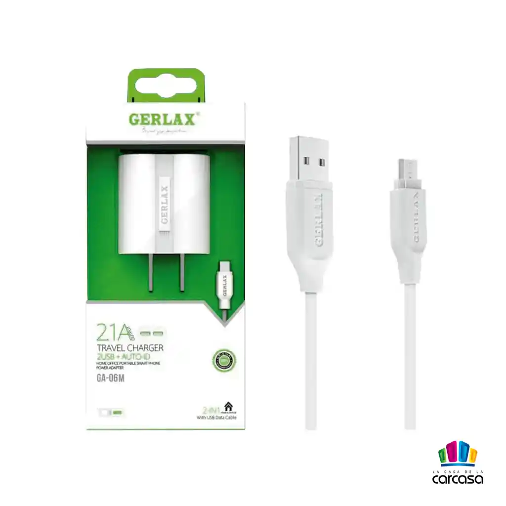 CARGADOR GERLAX GA-06 2.1A PUERTO IPHONE LIGHTNING