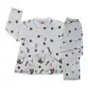 Pijama Niña Alicia Estampada Gris Oscuro Talla 02