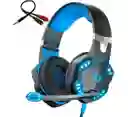  Audífonos gamer Kotion G2000 negro y azul con luz LED