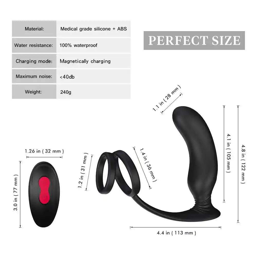 Plug Anal Vibrador con Anillo Lanco Control Remoto