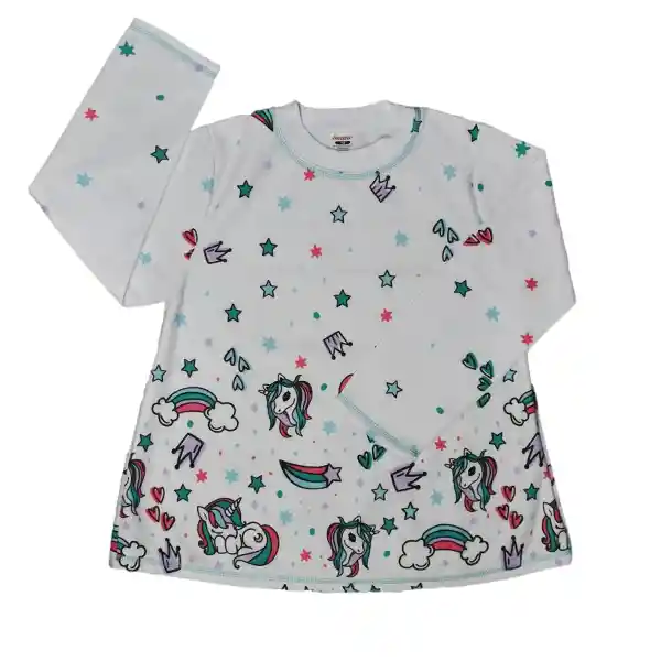 Pijama Niña Alicia Estampada Verde Menta Talla 06