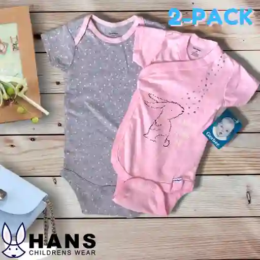 Bodies pack 2 Conejo niña - (Talla 3-6)