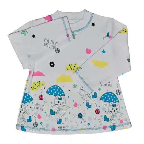 Pijama Niña Alicia Estampada Azul Celeste Talla 08