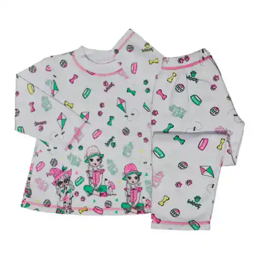 Pijama Niña Alicia Estampada Fucsia Oscuro Talla 10