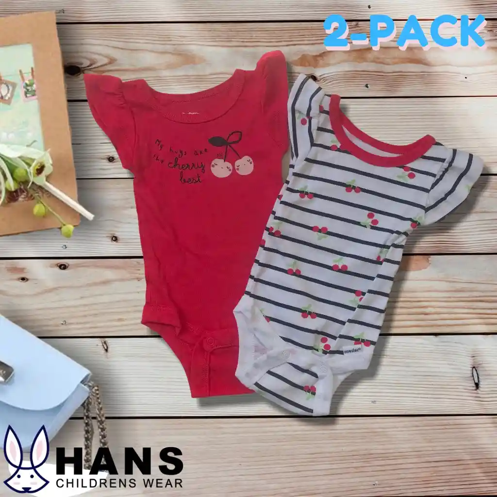 Bodies pack 2 Cherry niña - (Talla 6-9)