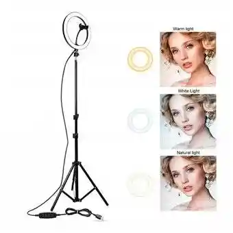Aro De Luz Led Flash 26 Cm Fotografía Selfie + Trípode