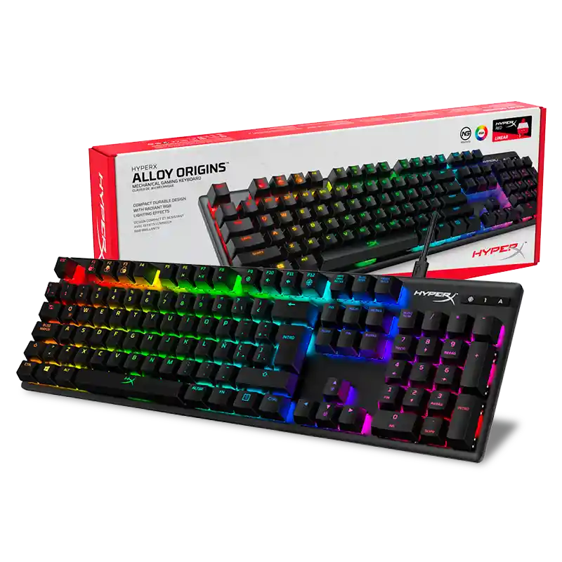 teclado gamer Hyperx alloy origins rgb (espanol)