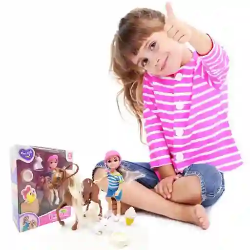 MUÑECA FINA JINETE 2 MASCOTA JUGUETE NIÑAS FIGURA INFANTIL 