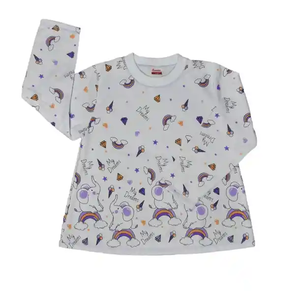  Pijama Niña Alicia Estampada Lila Medio Talla 14
