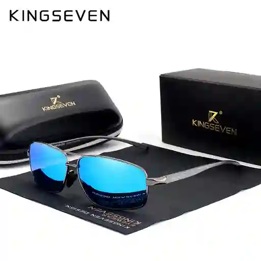 Gafas De Sol Para Hombre Polarizadas Filtro Uv400 Kingseven Clasicas - AZUL NEGRO