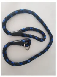 Lazo Cordón Collar De Ahogo Para Perros Negro Con Azul