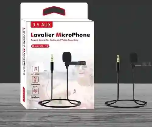 Micrófono De Solapa Para Celular + Adaptador Para Pc 3.5 Mm.