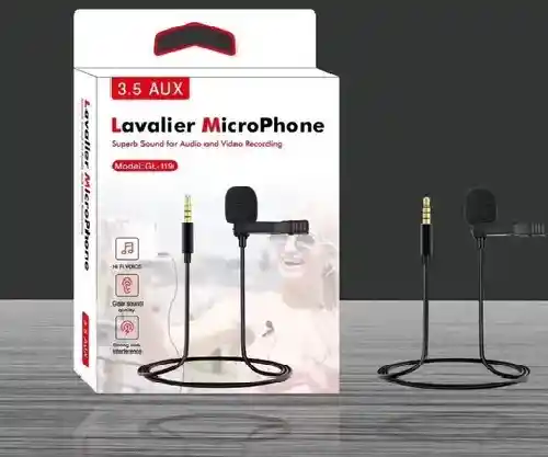 Micrófono De Solapa Para Celular + Adaptador Para Pc 3.5 Mm.