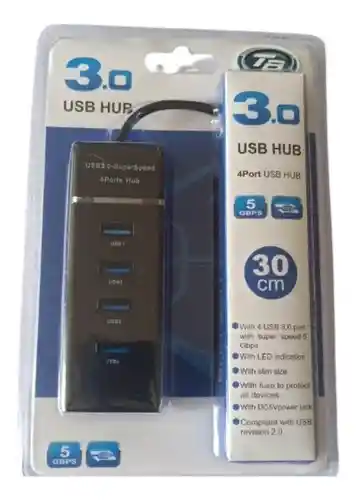 Hub Multipuertos Usb 3.0 4 Puertos De Alta Velocidad