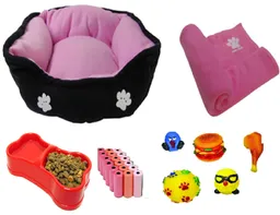 Cama Para Mascota Rosado+ Cobija + 100 Bolsas+ 2 Juguetes + comedero