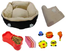 Cama Para Mascota Beige + Cobija + 100 Bolsas+ 2 Juguetes + comedero