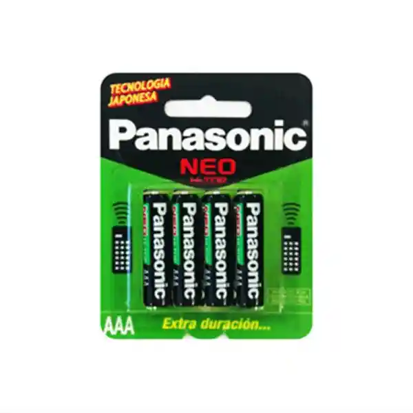 Panasonic Pilas Triple A Aaa Larga Duración Baterías 4 Unidades