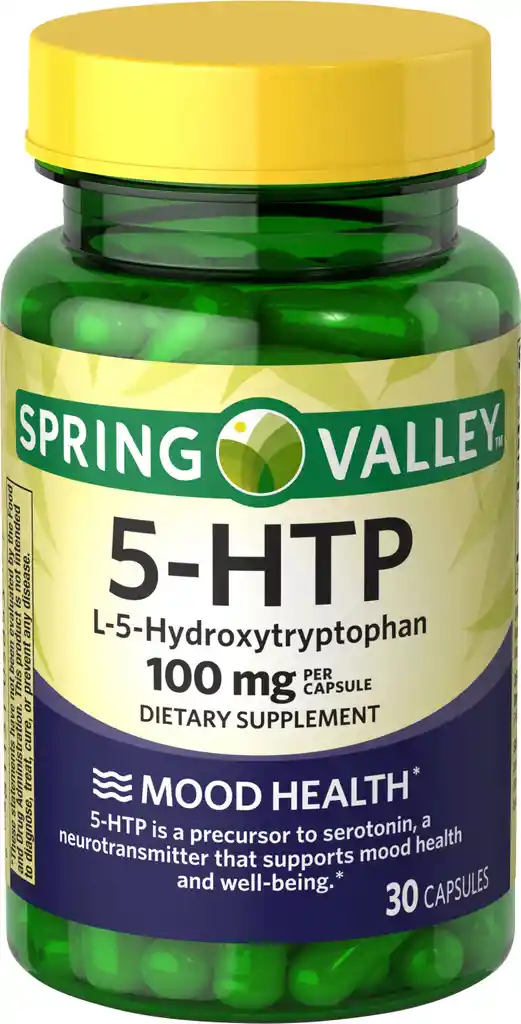 5-HTP Triptofano L 5 Hydroxy Tryptophan + Griffonia Simplicifolia 100 mg 30 Capsulas de Spring Valley