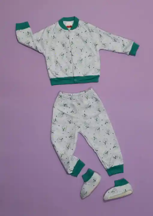 Pijama Bebé Térmica 3 Piezas Estampado Niña Talla 06